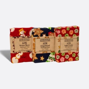 2oz Cloth Wrapped Holiday Soap Set of 3
