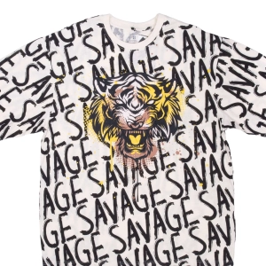 ALL OVER PRINT TIGER SAVAGE SOUTHPOLE TEE SHIRT 2XL DEADSTOCK NOS