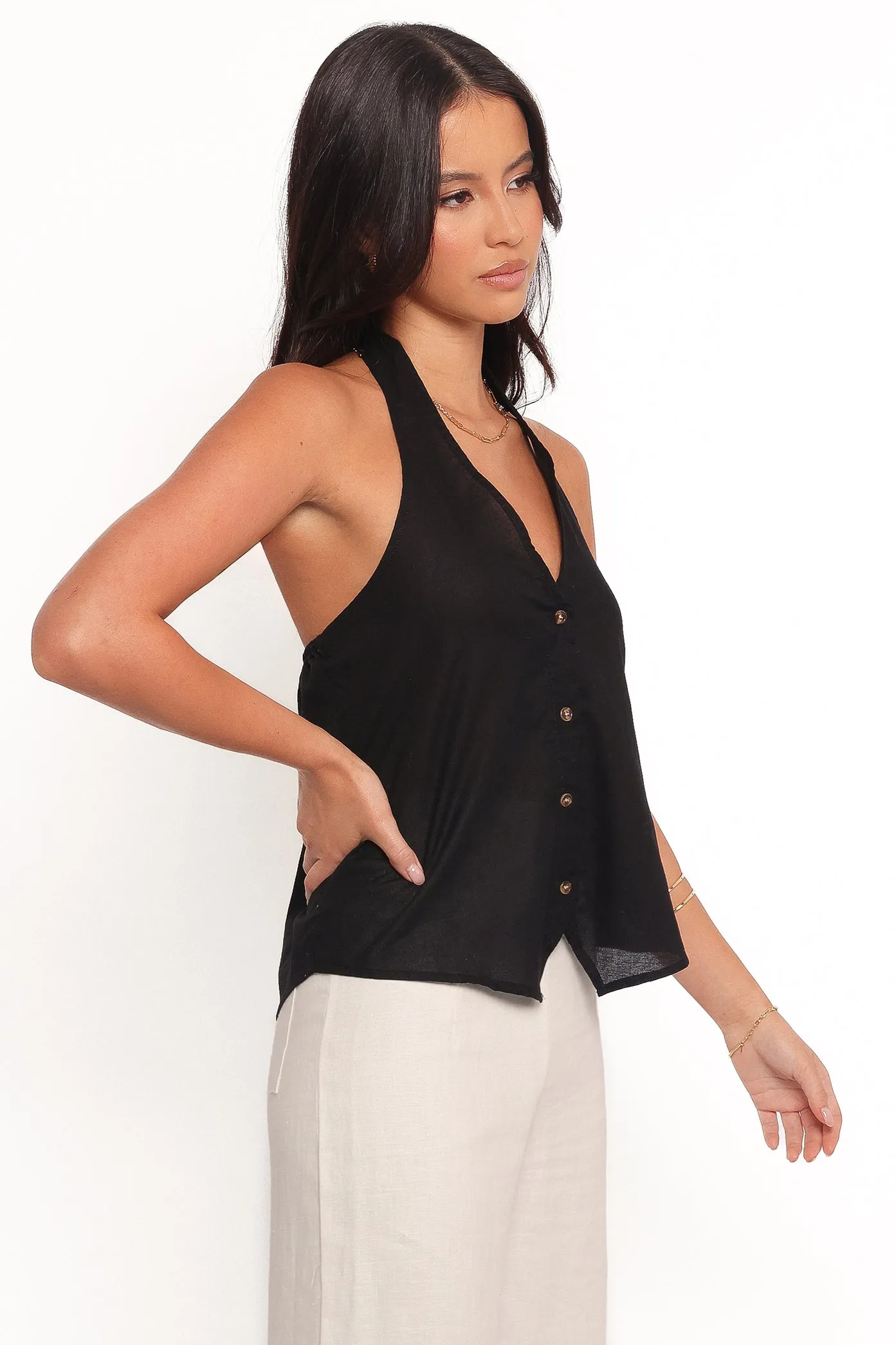 Aly Halter Top - Black