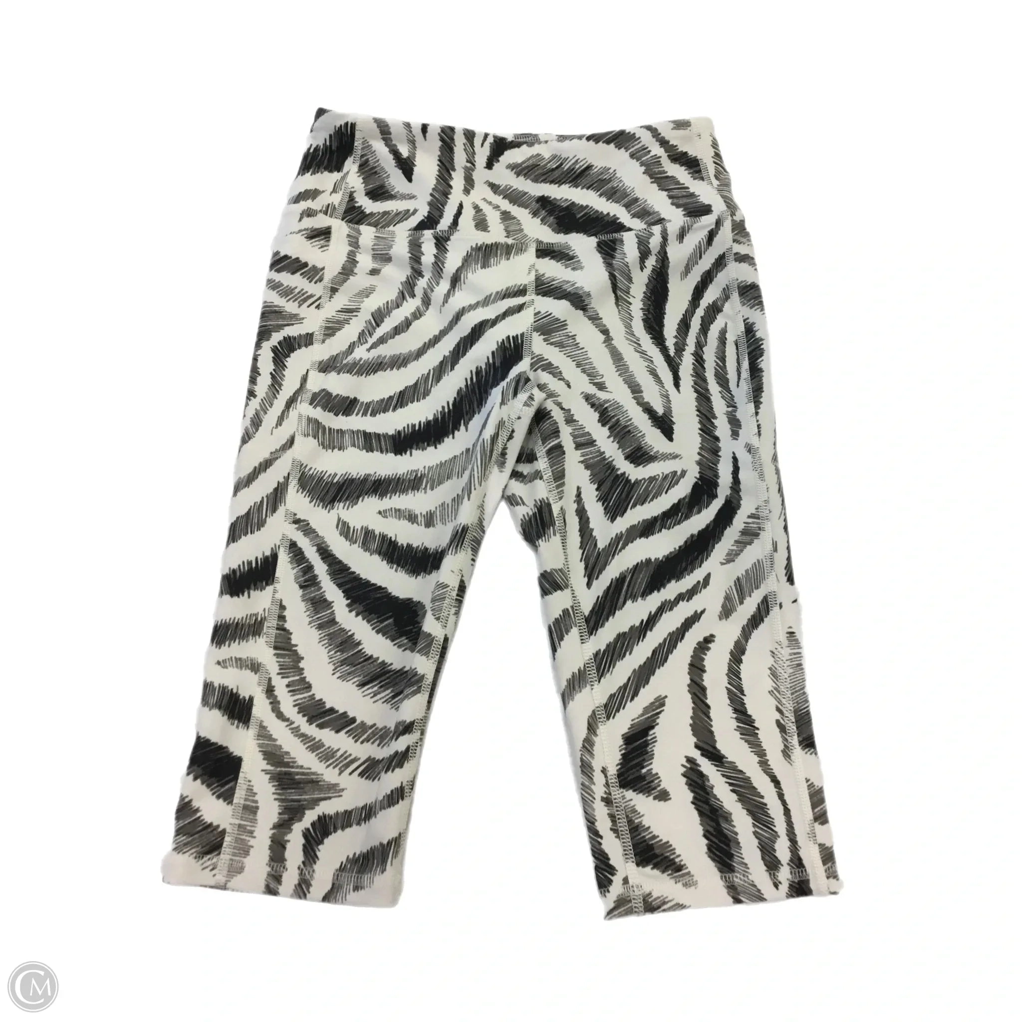 Athletic Capris By Dsg Outerwear In Cream & Grey, Size: M