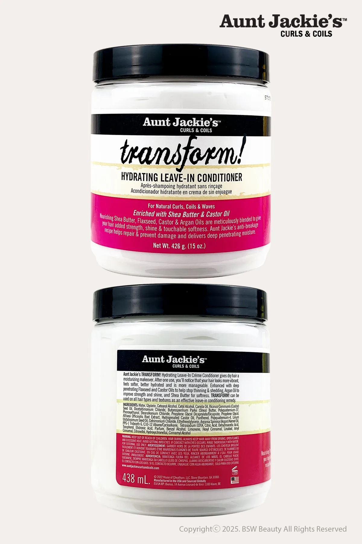AUNT JACKIE'S CURLS & COILS TRANSFORM! LEAVE-IN CONDITIONER 15oz
