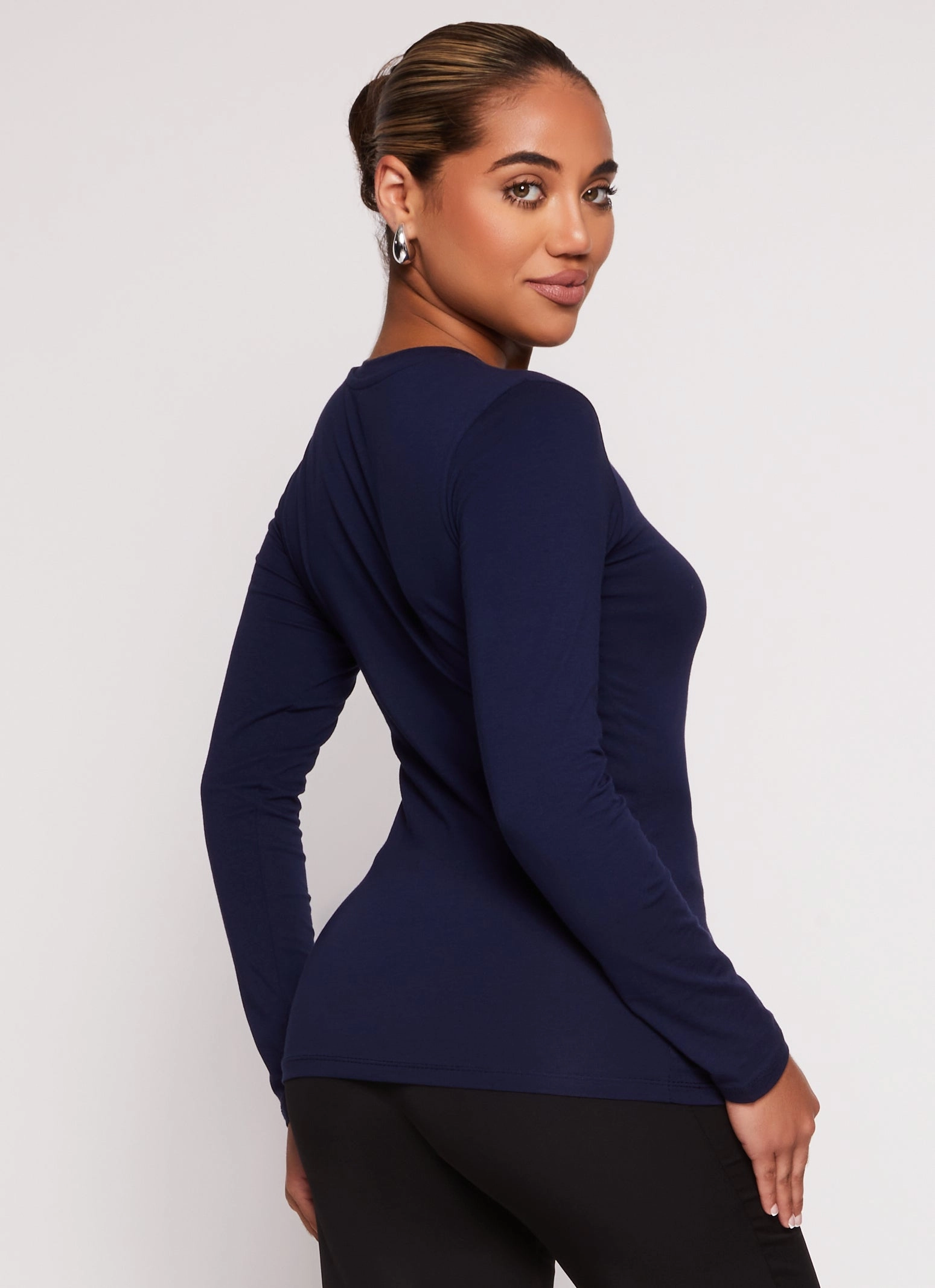 Basic Crew Neck Long Sleeve T Shirt