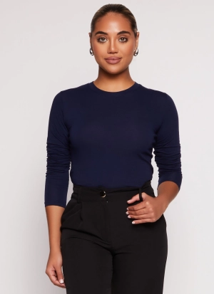 Basic Crew Neck Long Sleeve T Shirt
