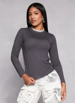 Basic Crew Neck Long Sleeve T Shirt