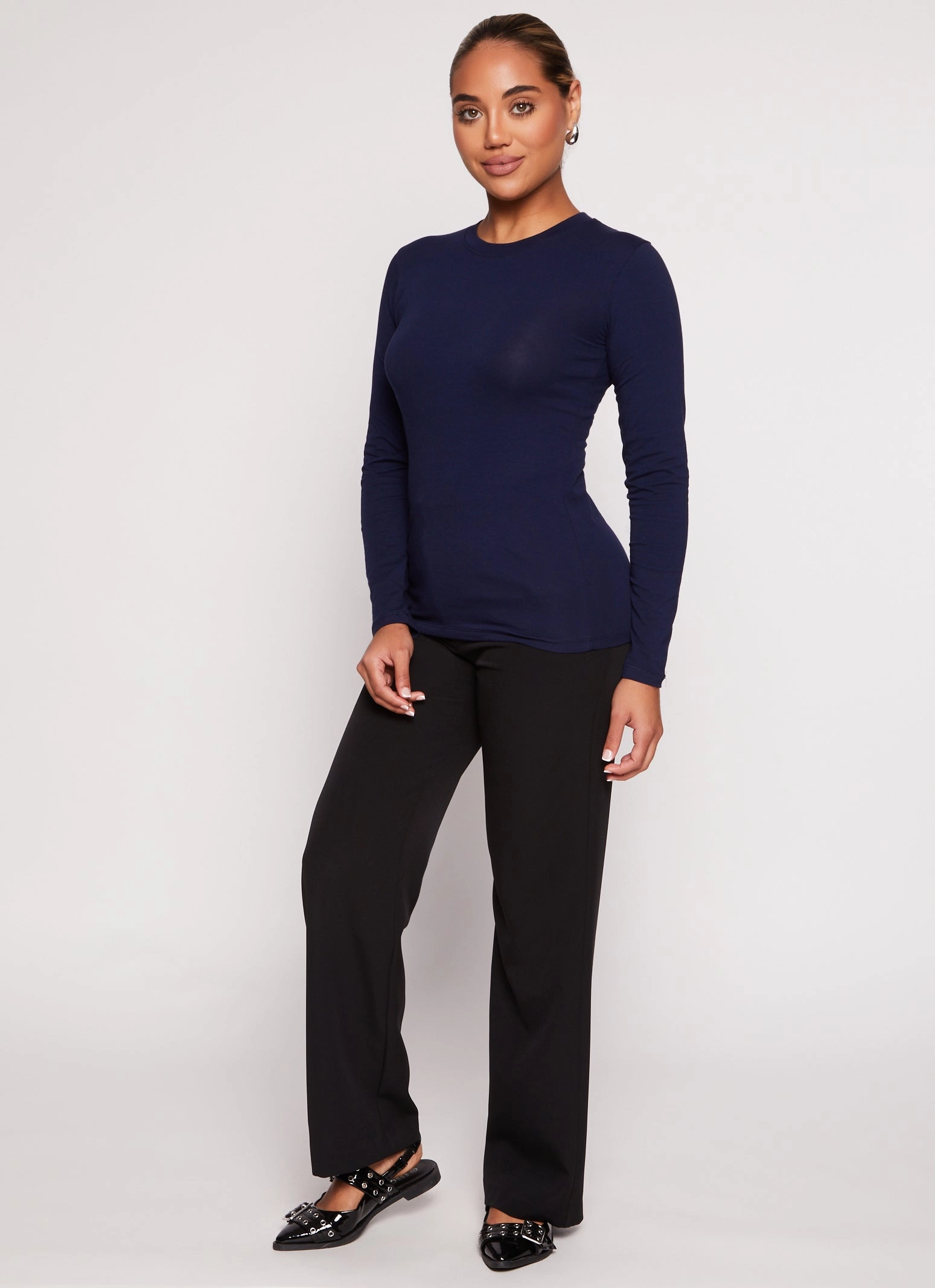 Basic Crew Neck Long Sleeve T Shirt