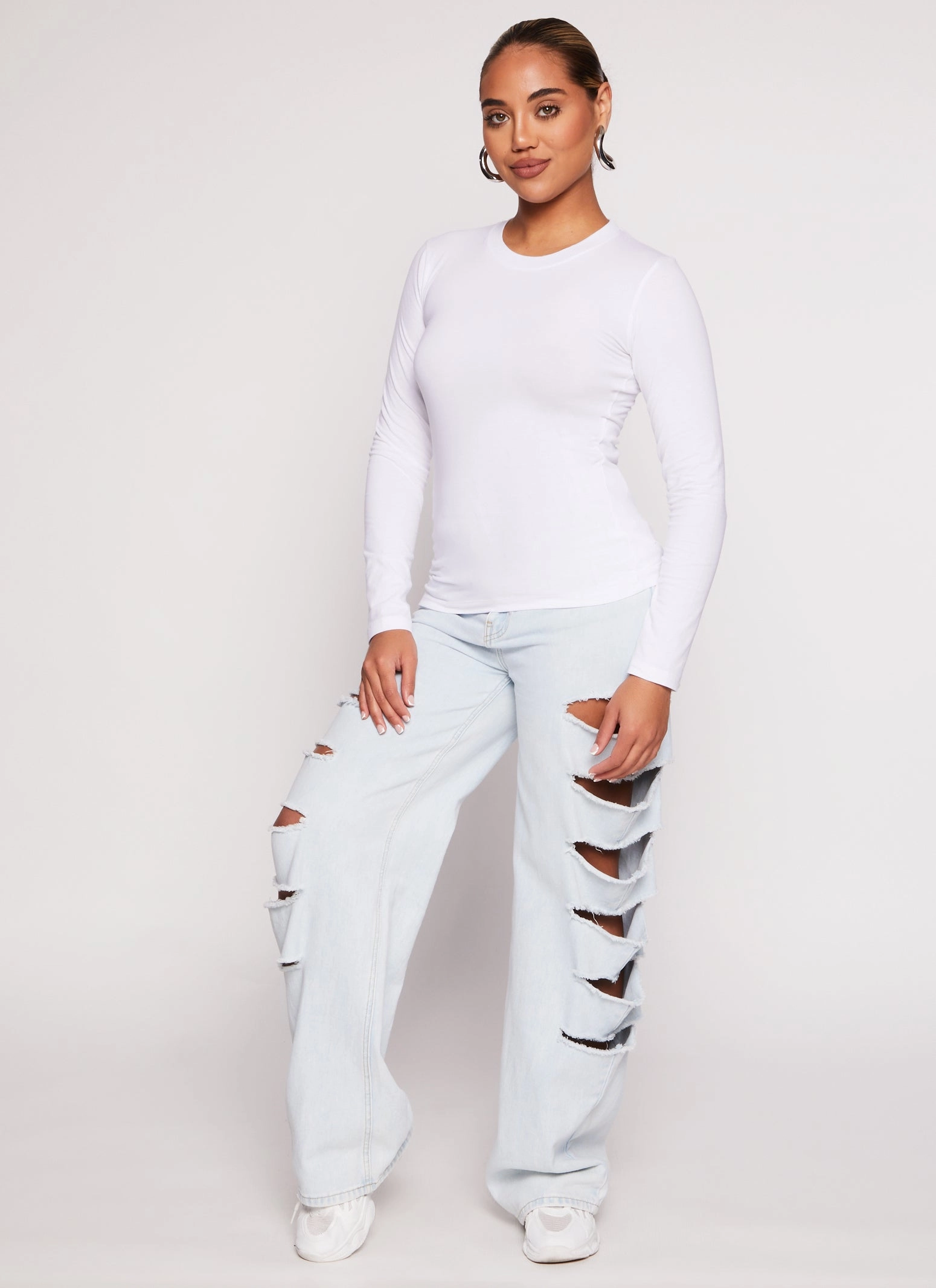 Basic Crew Neck Long Sleeve T Shirt