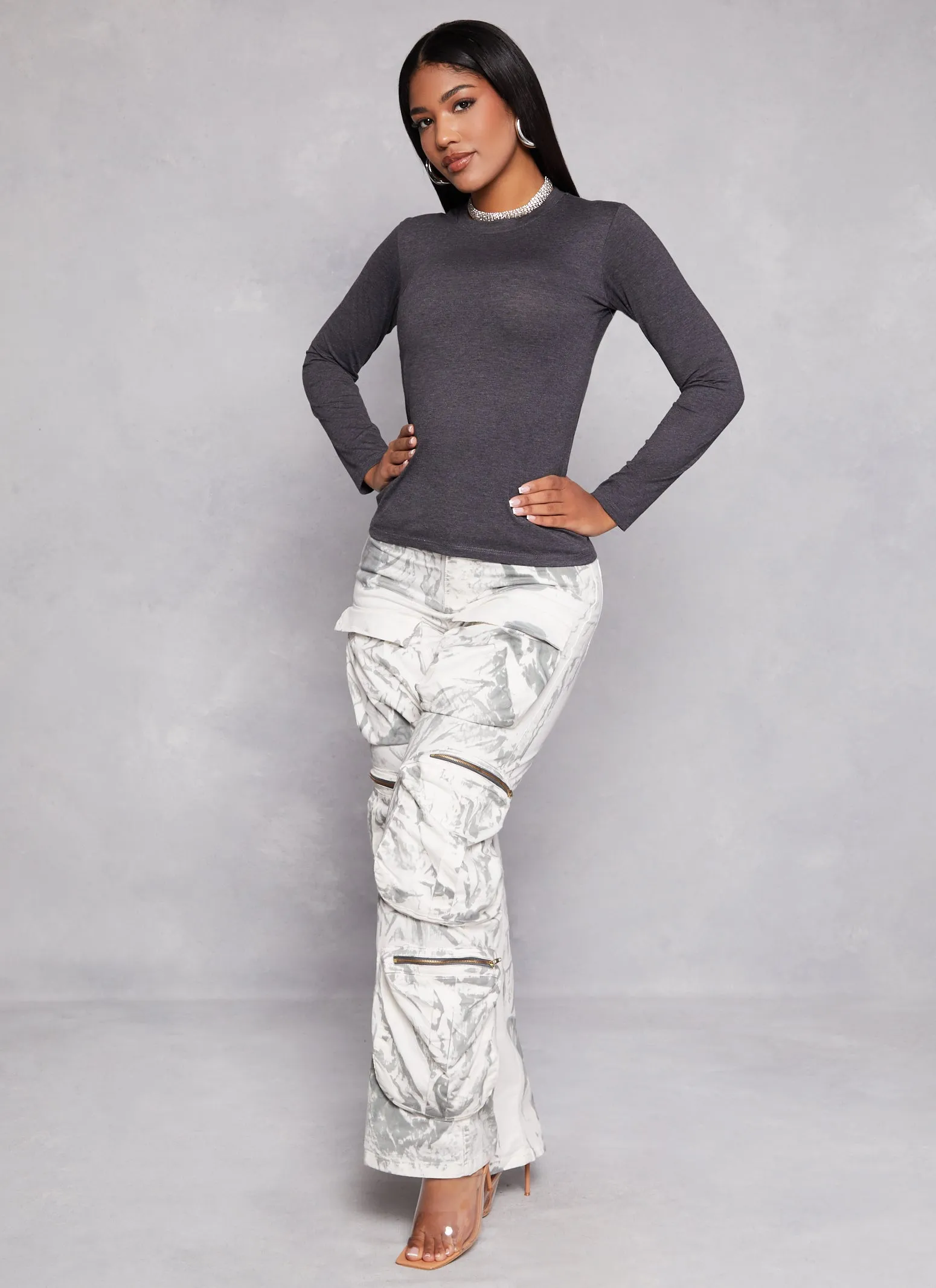 Basic Crew Neck Long Sleeve T Shirt