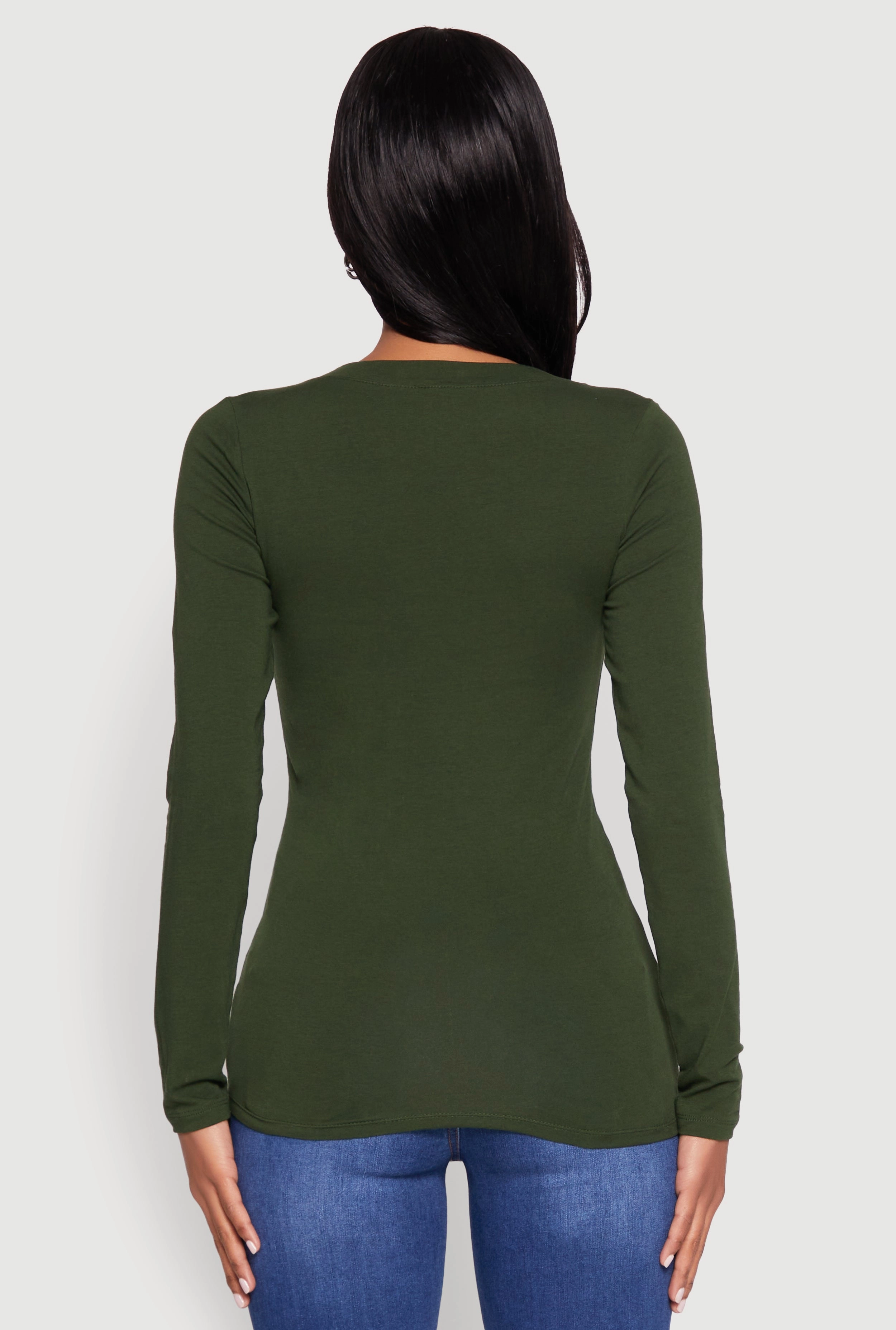 Basic Long Sleeve V Neck Tee