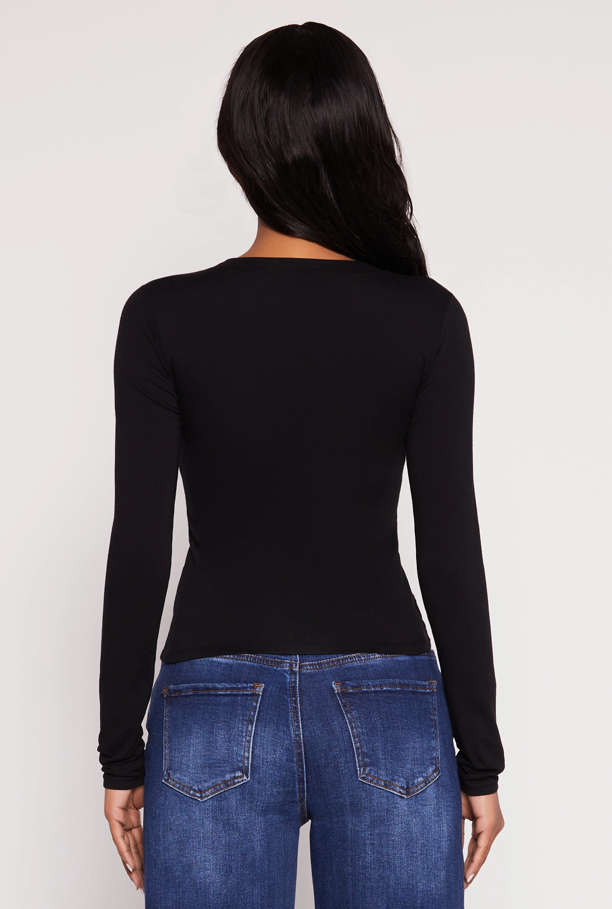 Basic Scoop Neck Long Sleeve Top