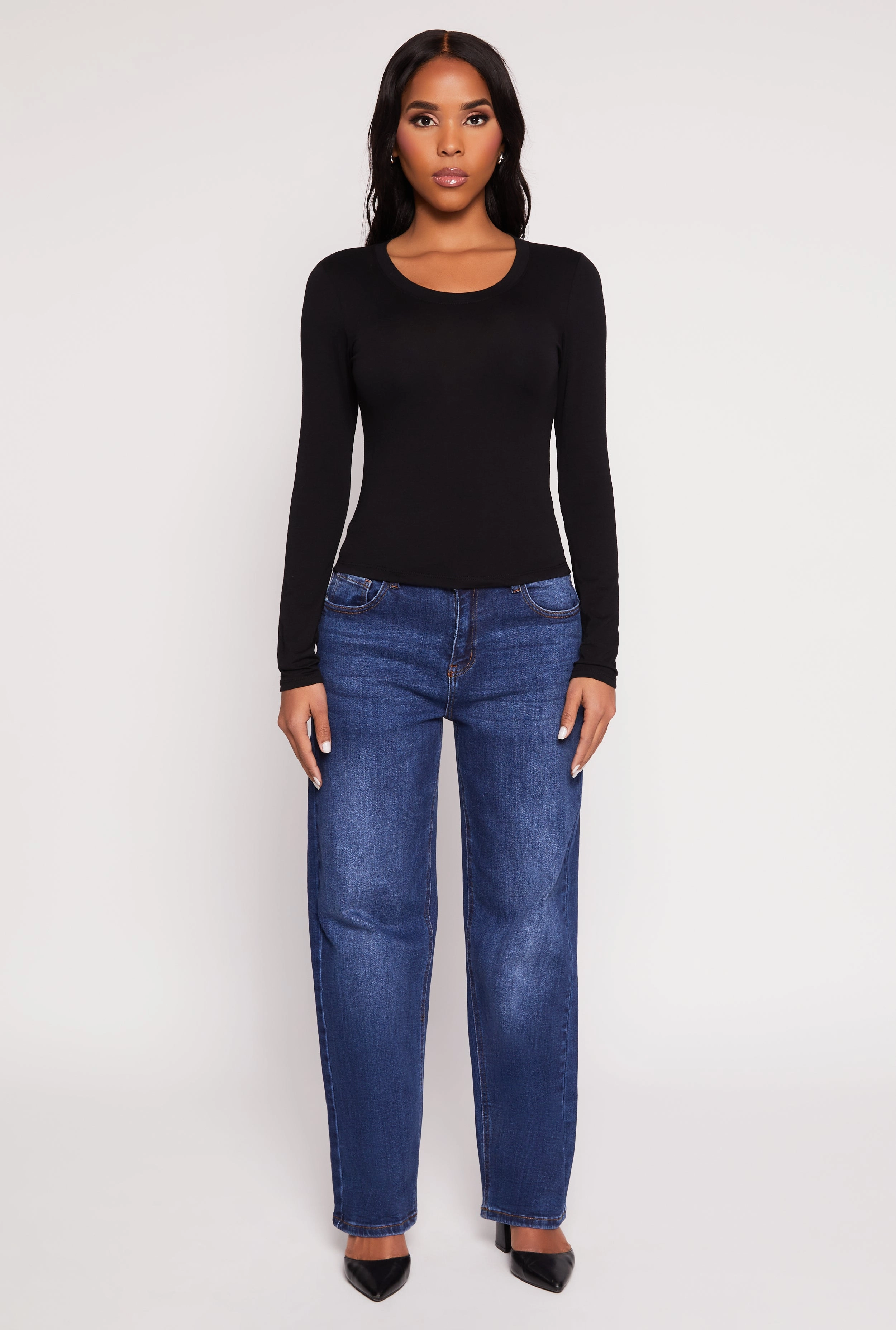 Basic Scoop Neck Long Sleeve Top