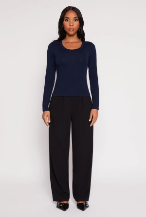 Basic Scoop Neck Long Sleeve Top