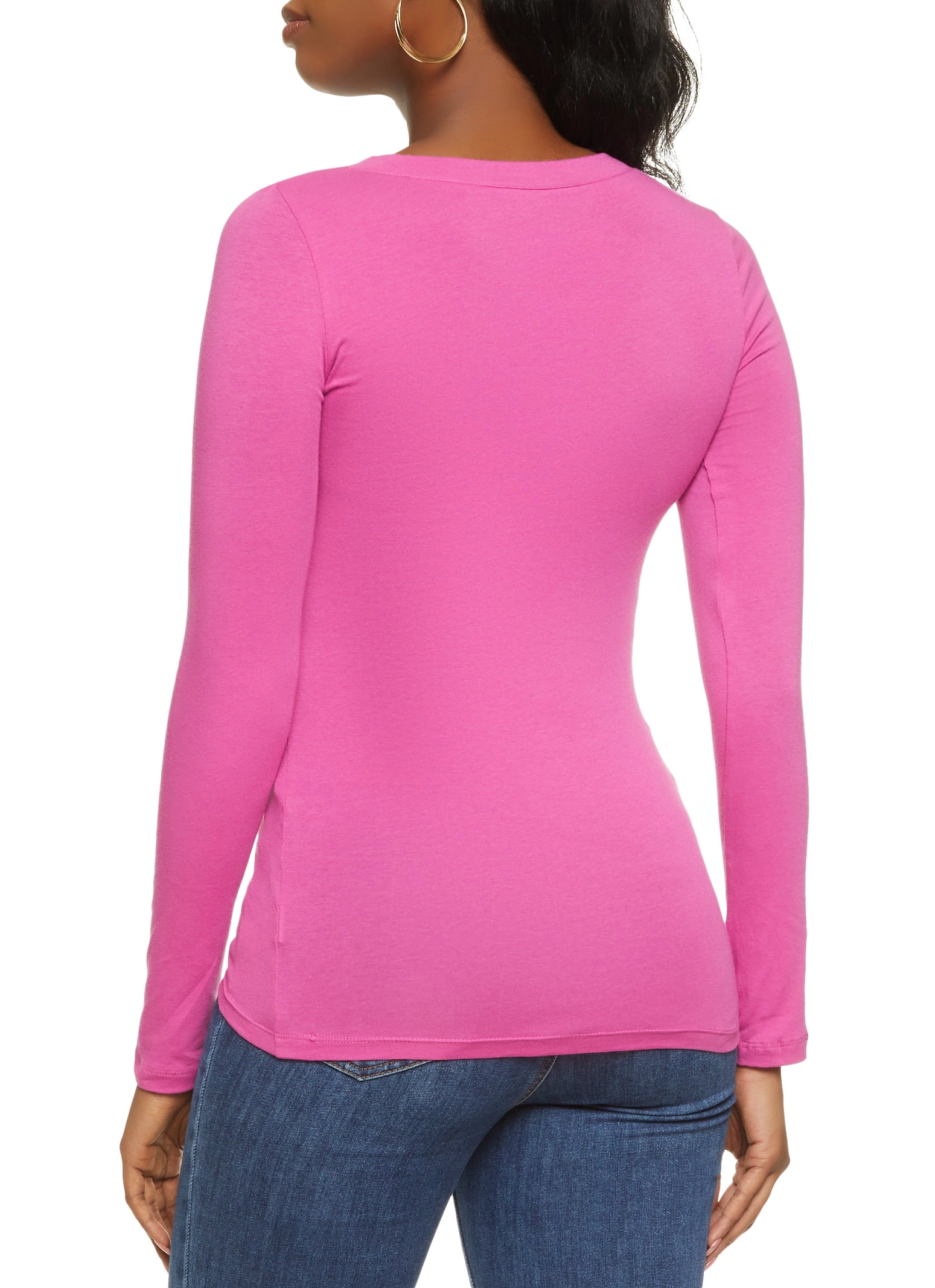 Basic V Neck Long Sleeve Top