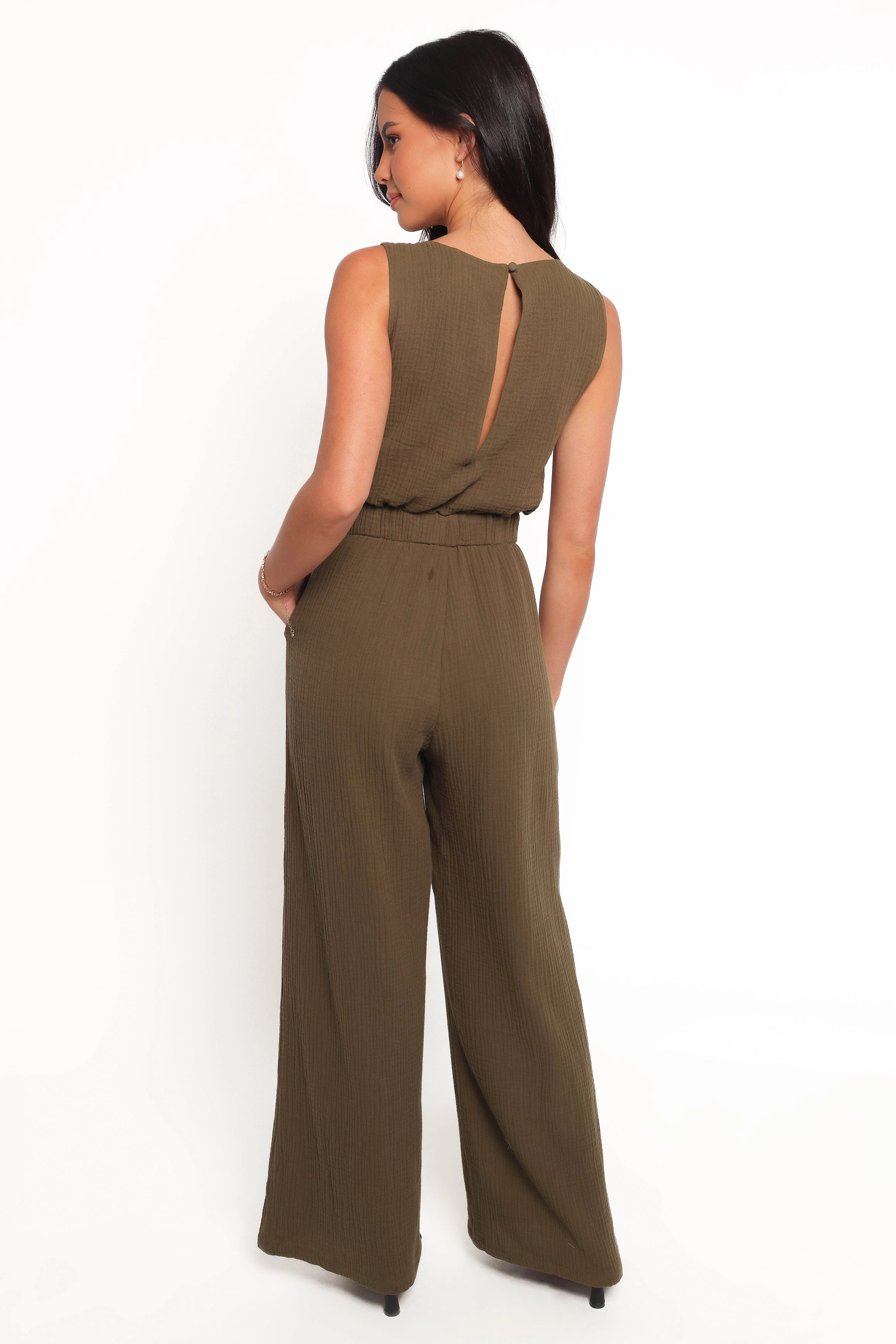 Brenna Cotton Jumpsuit - Olive