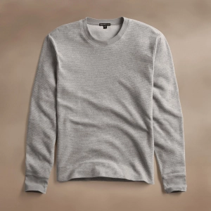 Brushed Thermal Crew Neck - Heather Grey