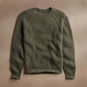 Cashmere Knit Raglan Crew - Fir