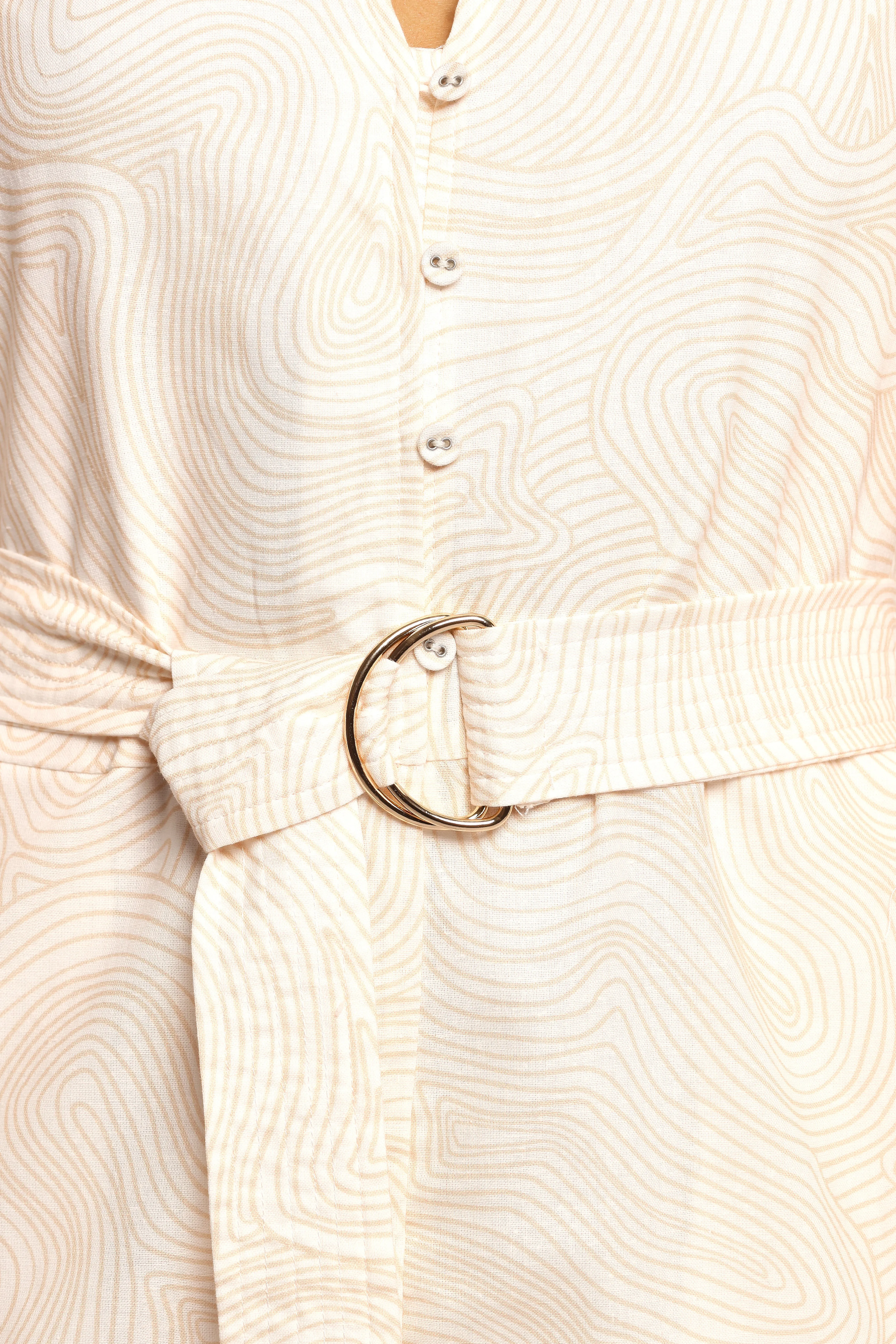 Cassian Belted Playsuit - Tan Swirl