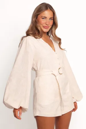 Cassian Belted Playsuit - Tan Swirl