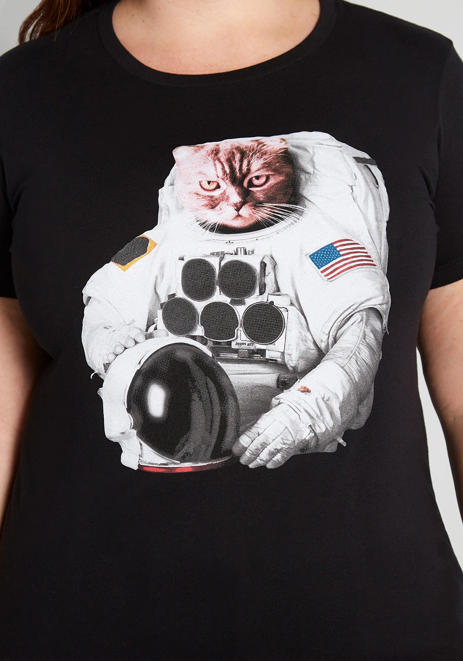 Cat-stronaut Graphic Tee