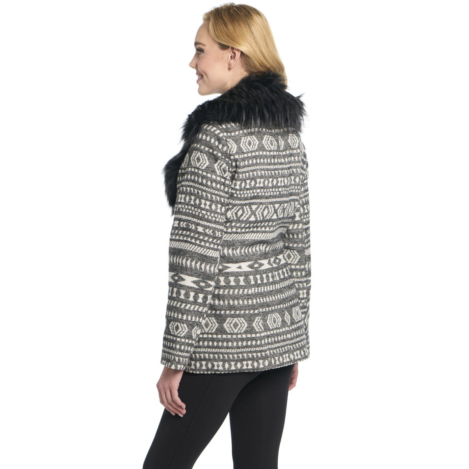 Cripple Creek Womens Navajo Blanket Zip Front Black Oak 100% Polyester Jacket