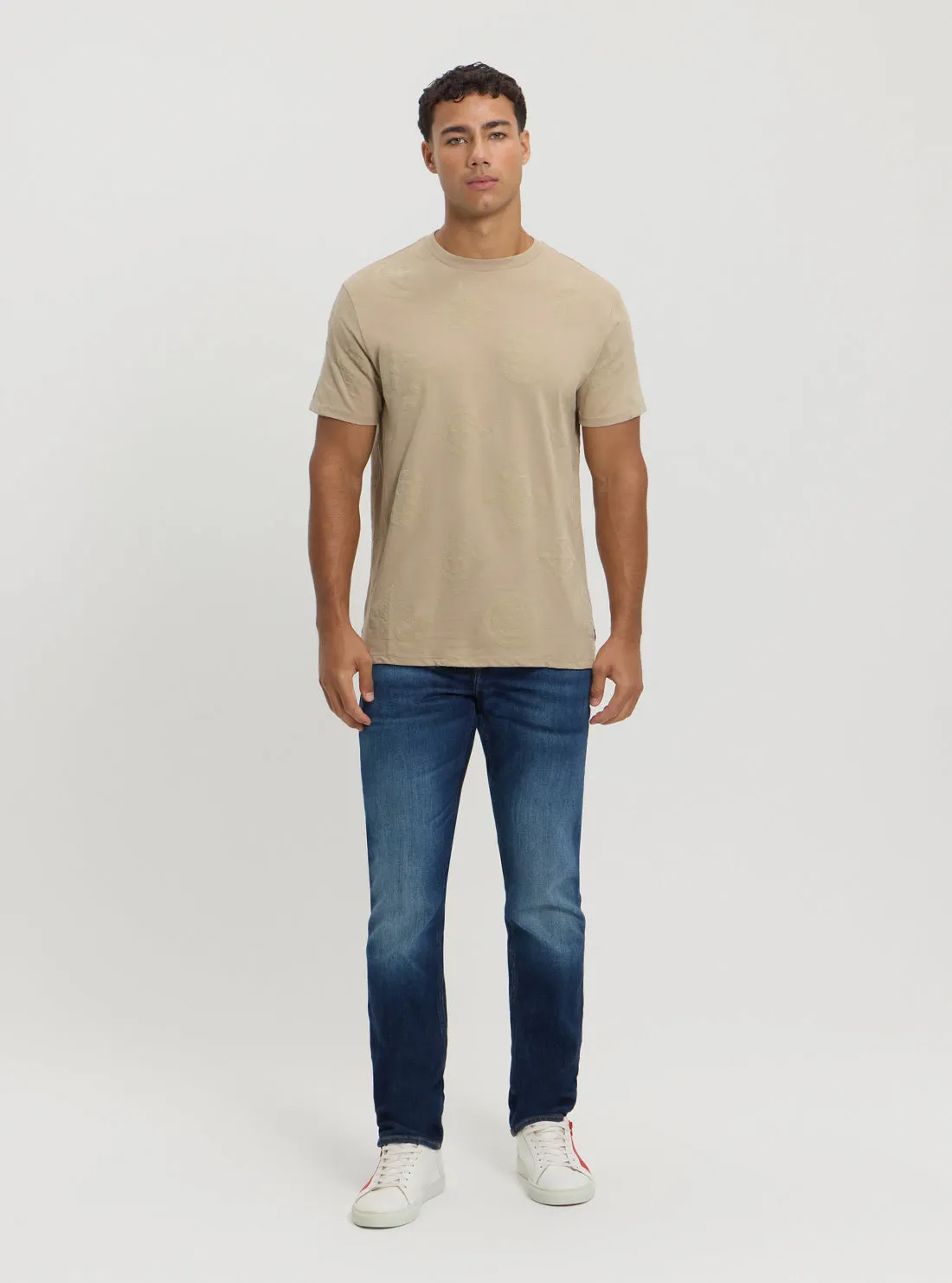Eco Beige Peony Print T-Shirt