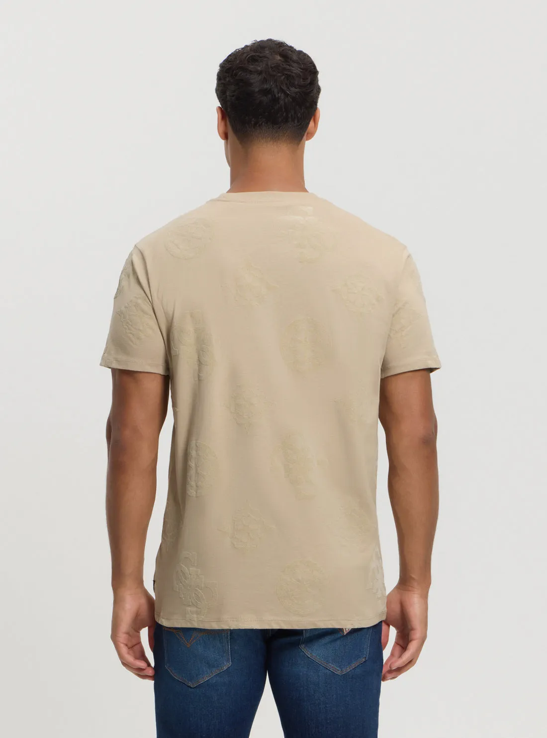 Eco Beige Peony Print T-Shirt