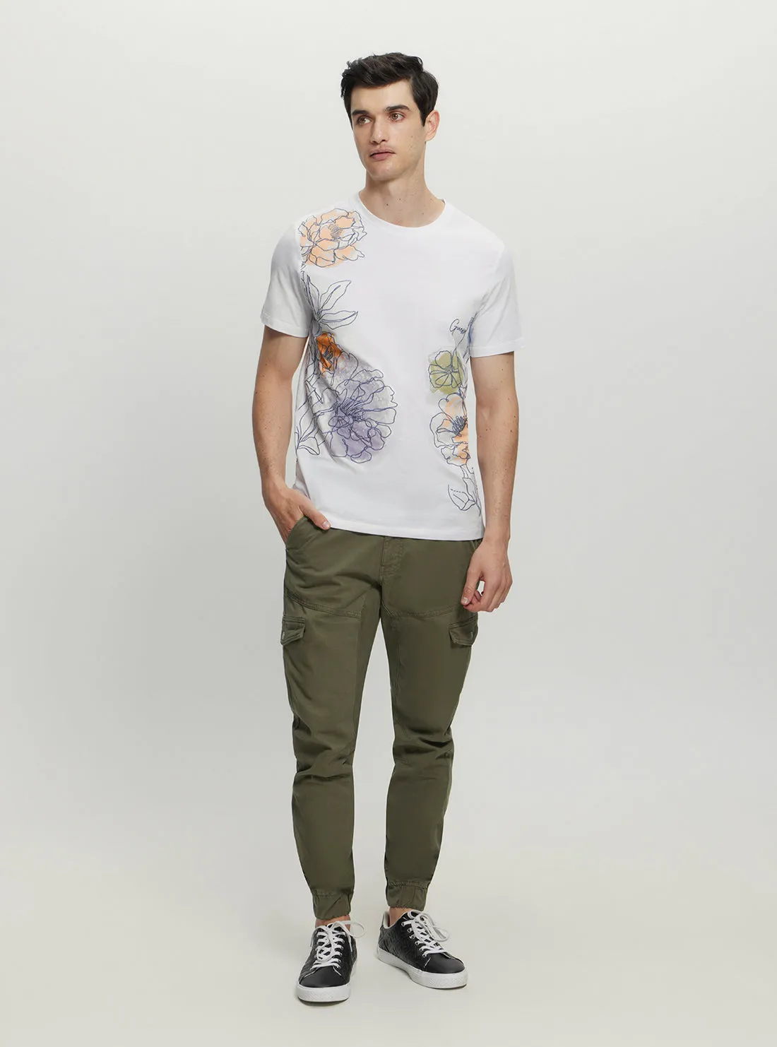 Eco White Treated Flower T-Shirt