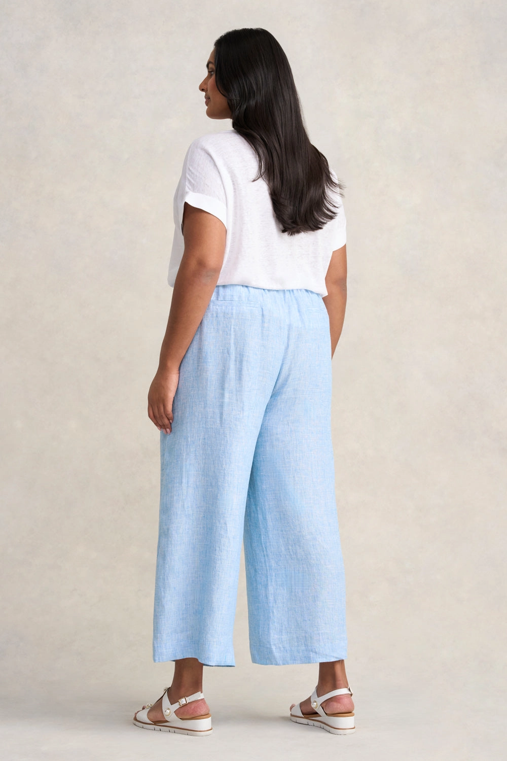 French Linen 7/8th Pant - Chambray Cross Dye