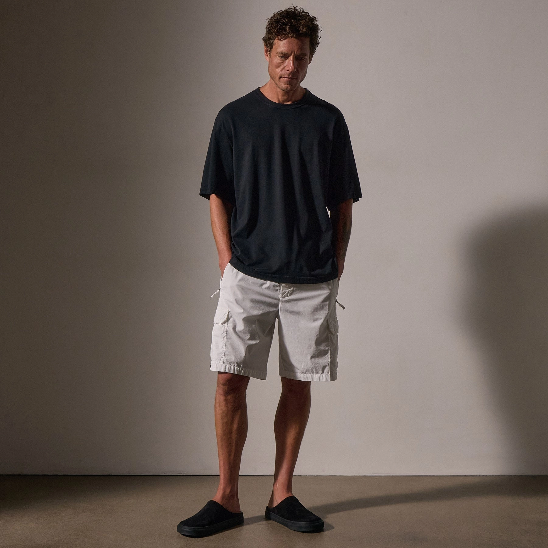 Heavy Luxe Jersey Oversized Crew - Black