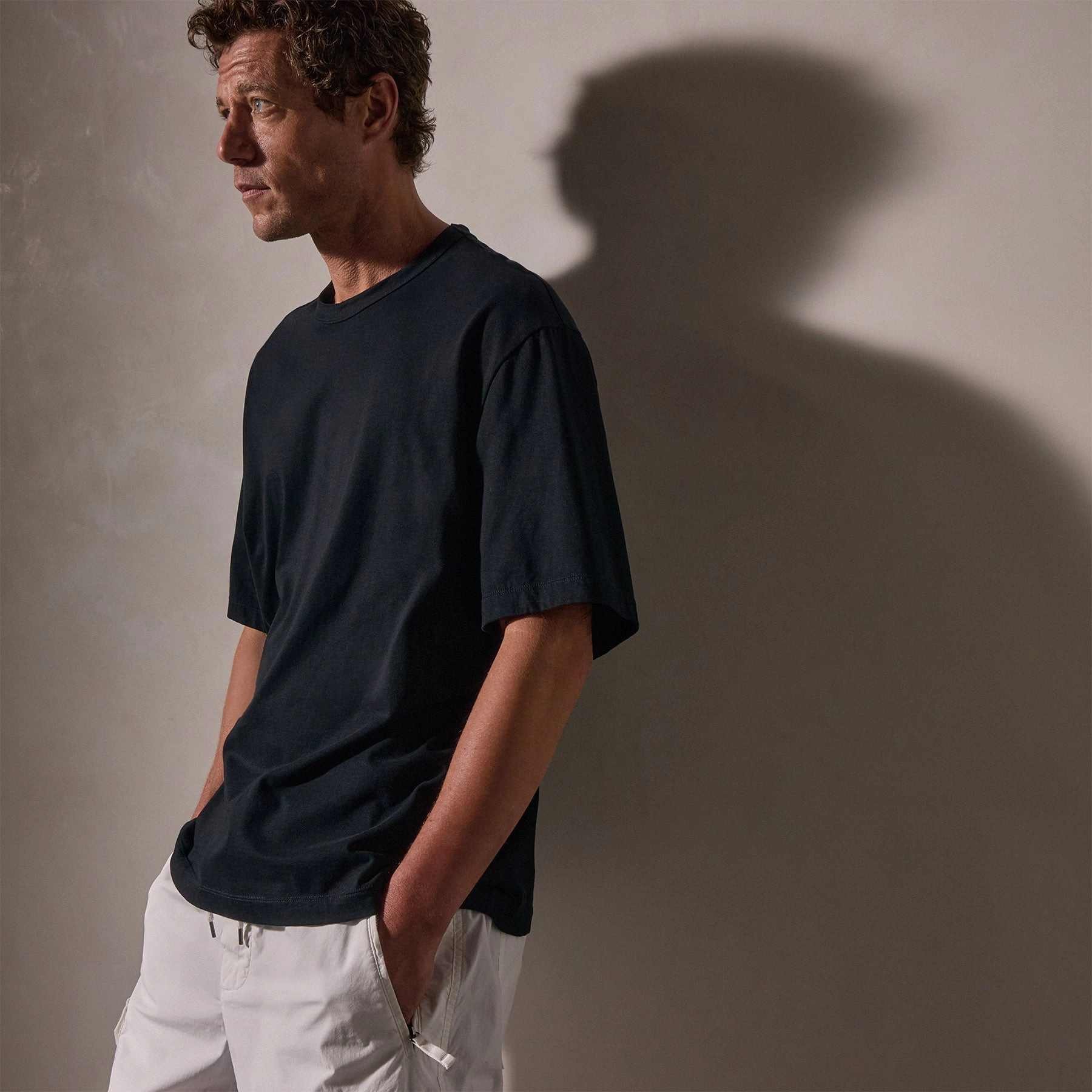 Heavy Luxe Jersey Oversized Crew - Black