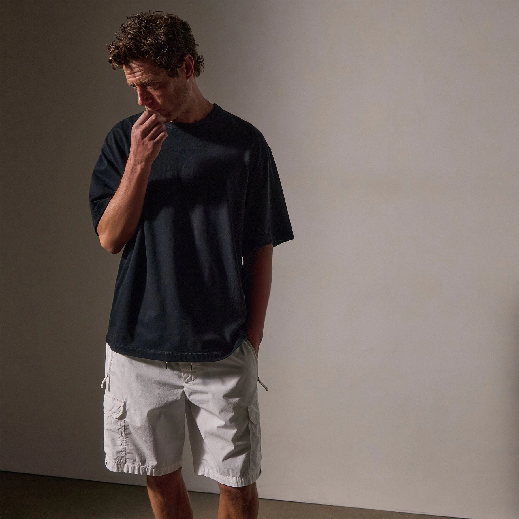Heavy Luxe Jersey Oversized Crew - Black