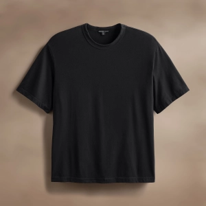 Heavy Luxe Jersey Oversized Crew - Black