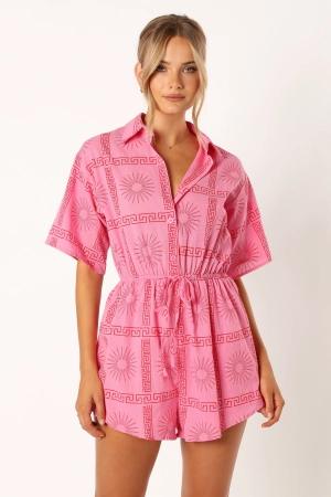 Ilios Playsuit - Pink Print