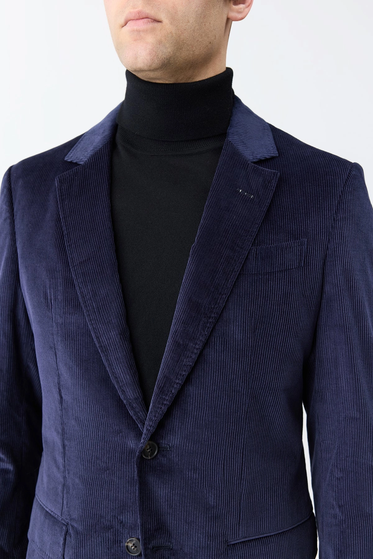Irving Jacket in Dark Navy Sea Island Cotton Corduroy
