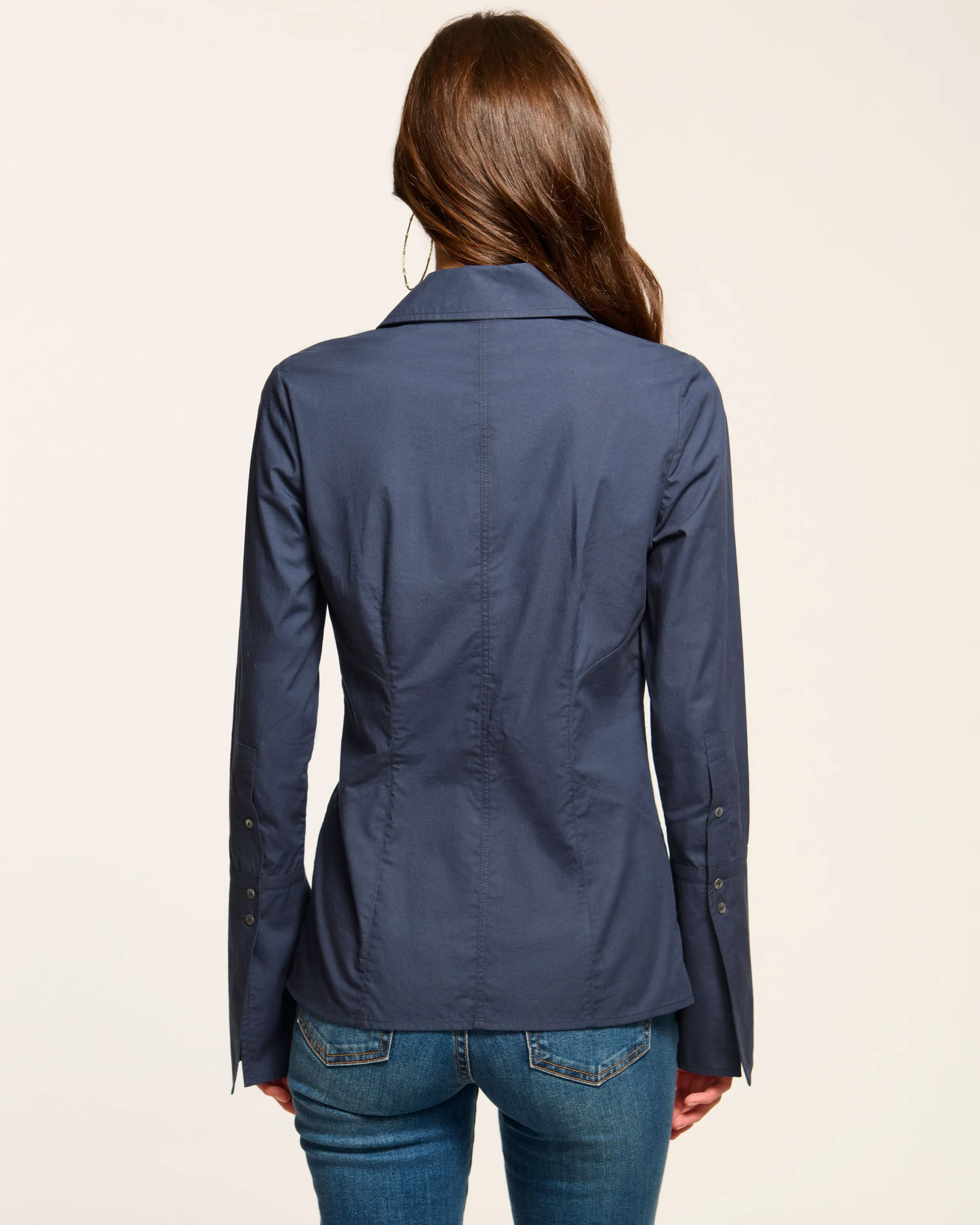 Jay Tailored Cotton Poplin Top