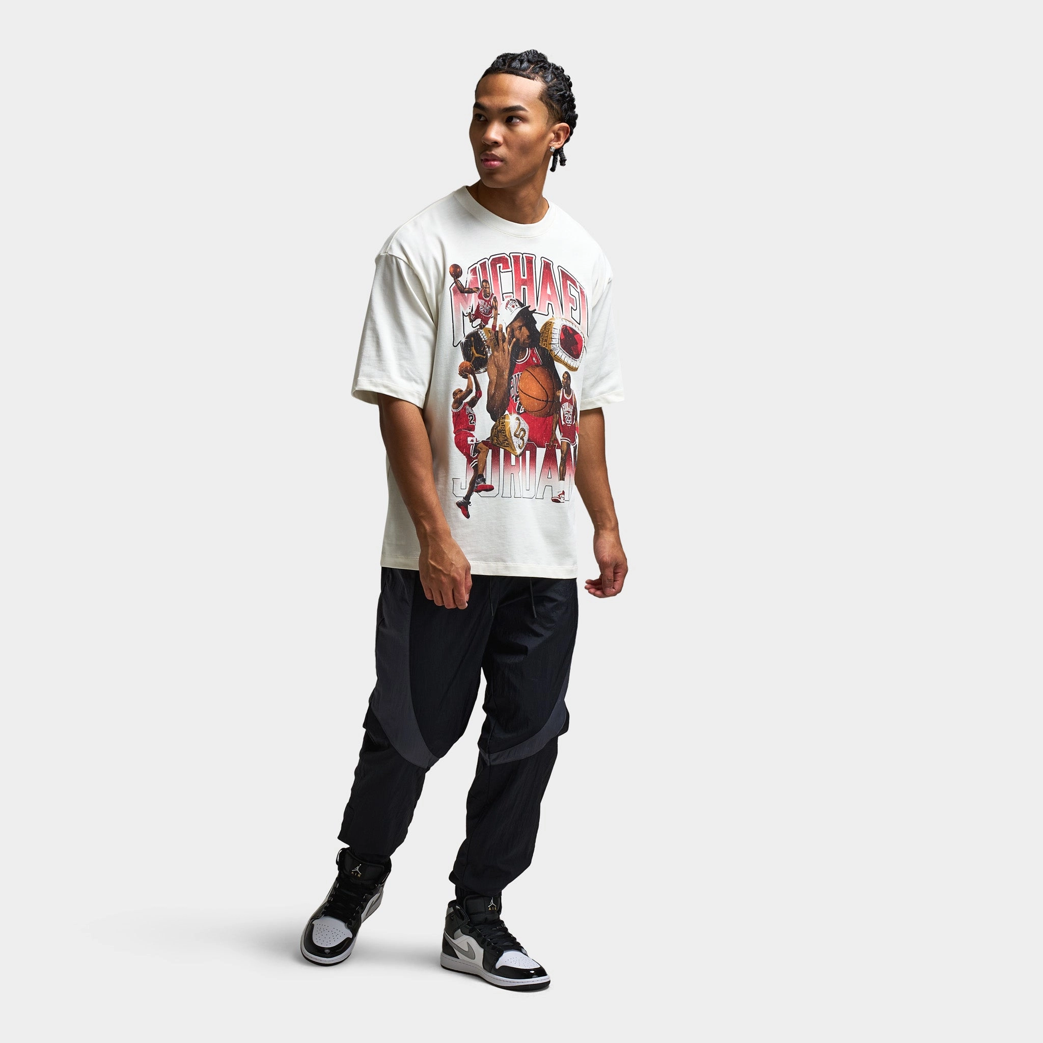 Jordan "Photo" Graphic Oversized T-Shirt Sail / Varsity Red - Varsity Red