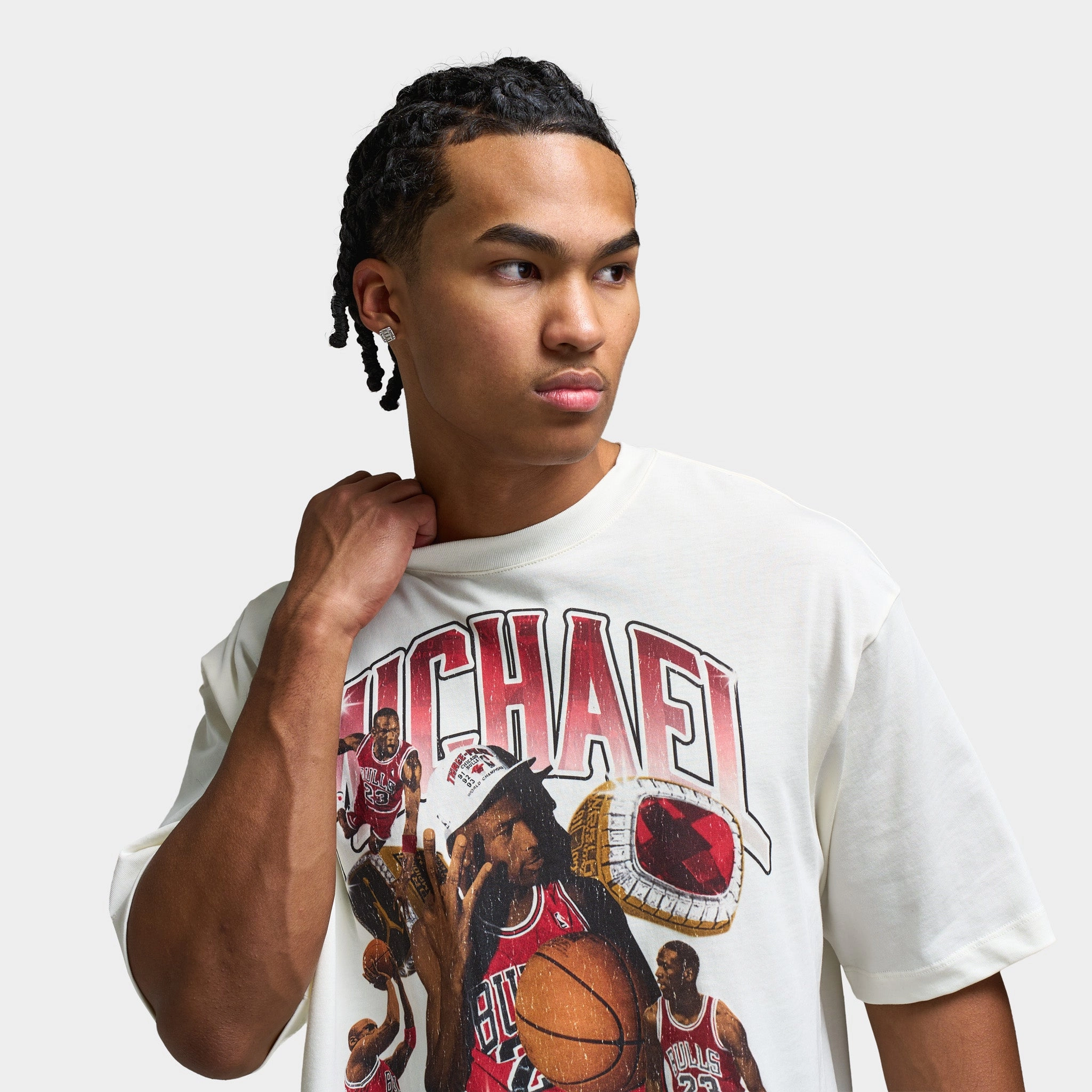 Jordan "Photo" Graphic Oversized T-Shirt Sail / Varsity Red - Varsity Red