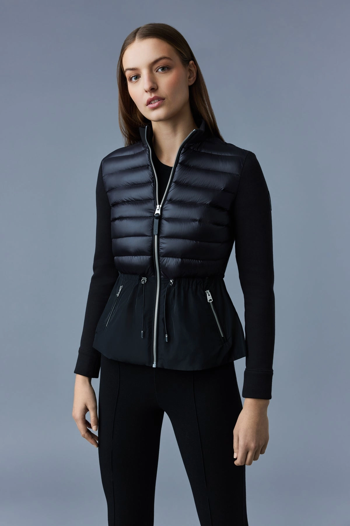 JOYCE Hybrid jacket with peplum Black