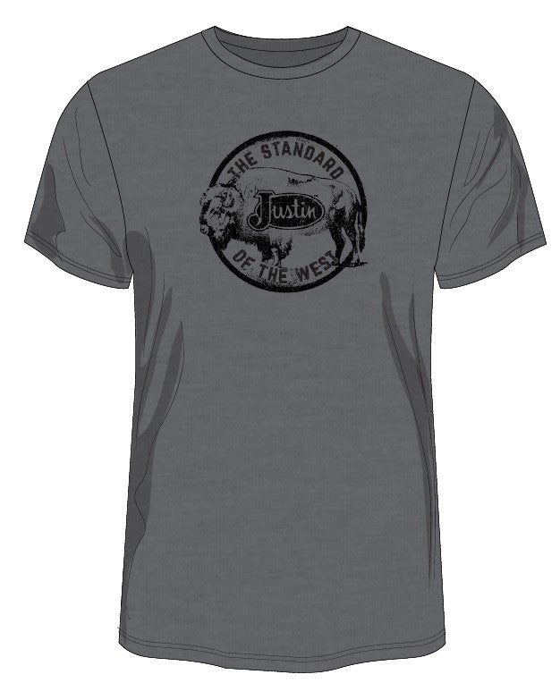 Justin Brands Kids T-Shirt Free Range County Kid in Charcoal J-G3168
