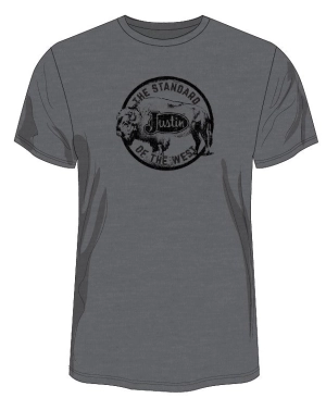 Justin Brands Kids T-Shirt Free Range County Kid in Charcoal J-G3168