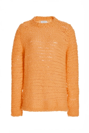 Larenzo Knit Sweater in Fluorescent Orange Welfat Cashmere
