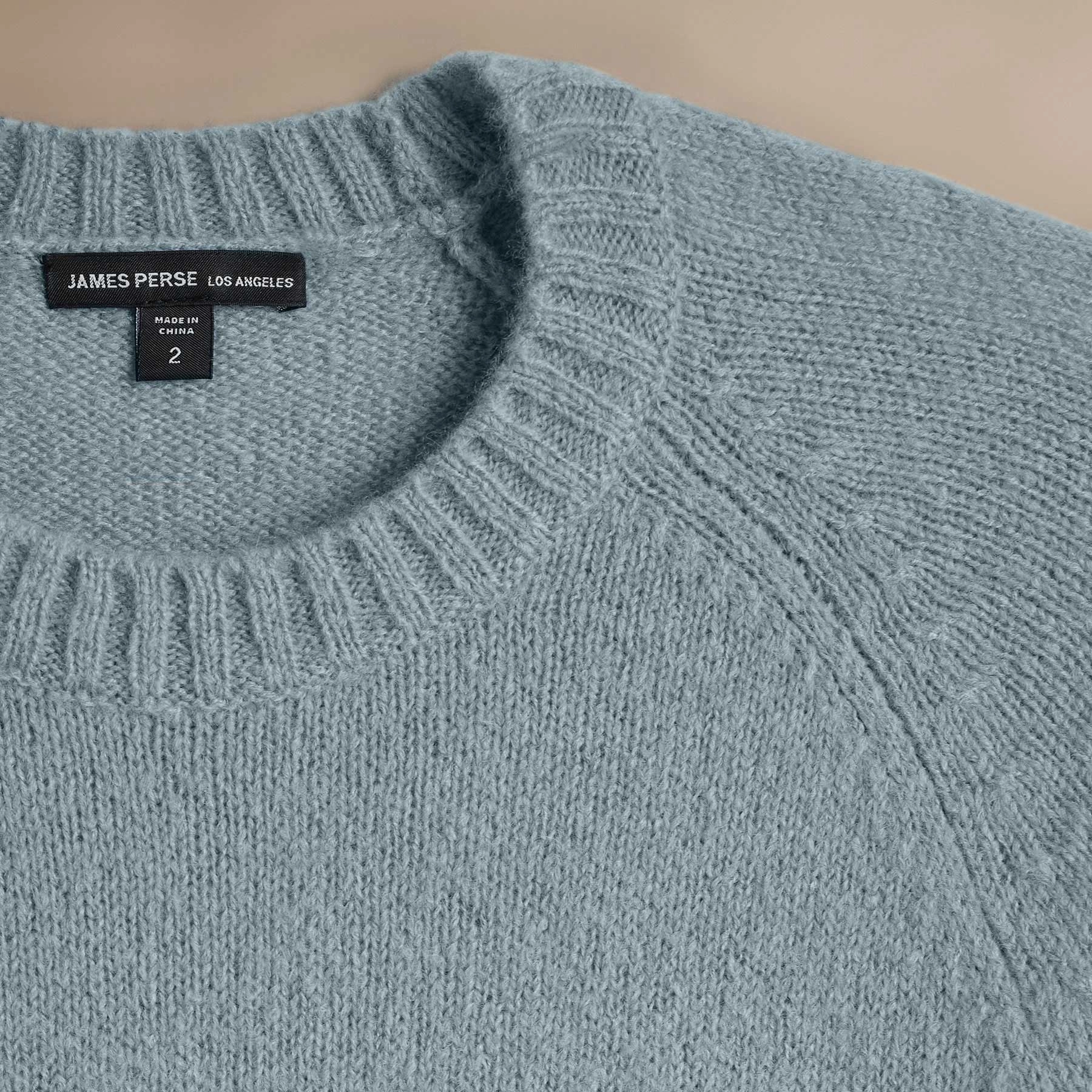 Lightweight Textured Cashmere Crew - Azure
