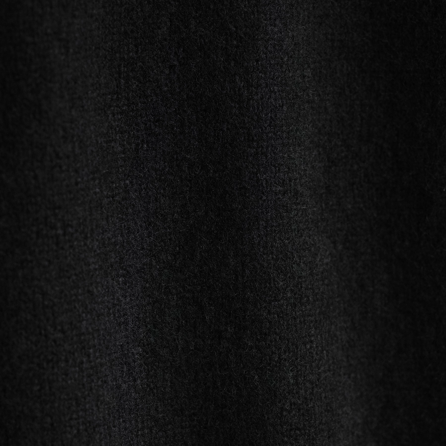 Lightweight Textured Cashmere Crew - True Black