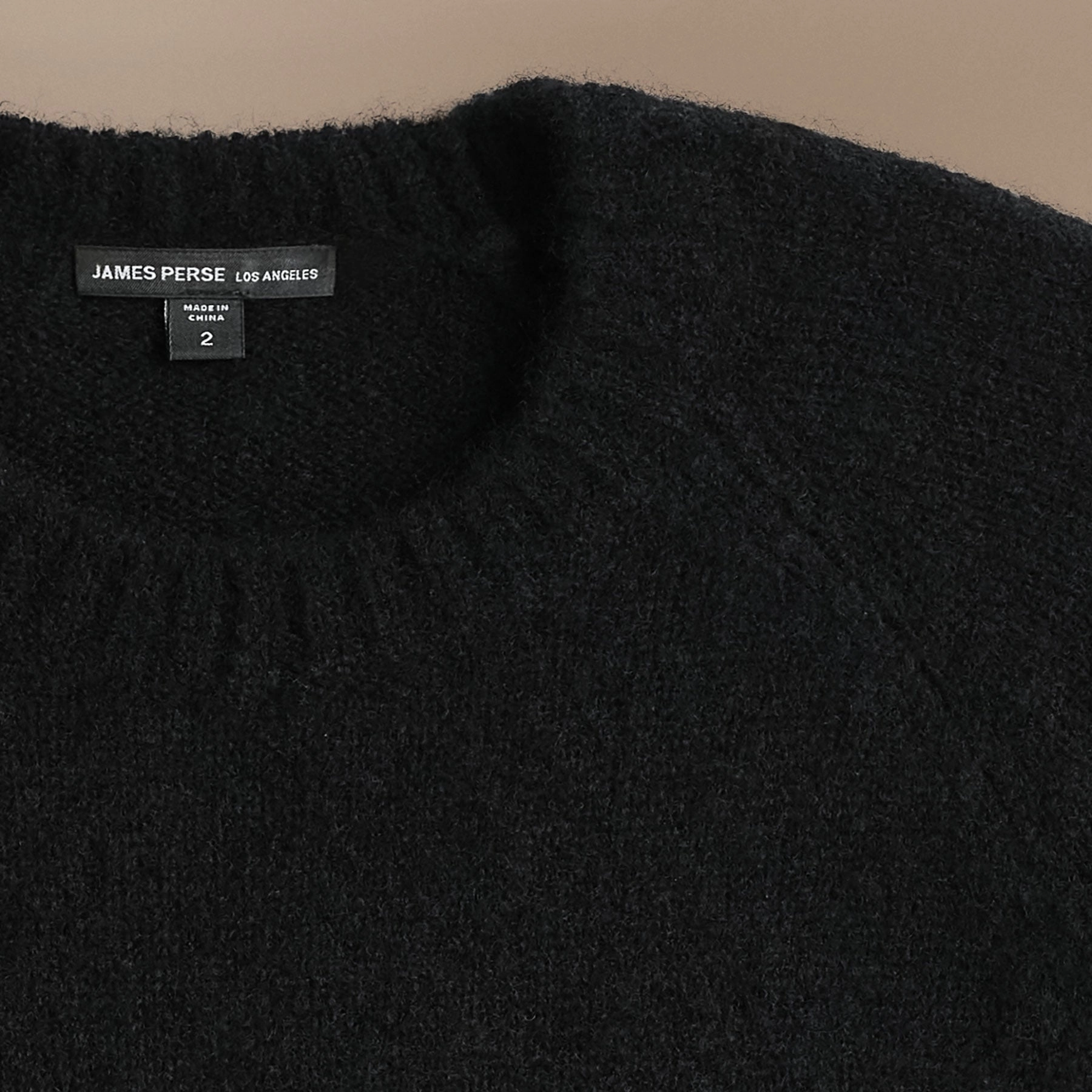 Lightweight Textured Cashmere Crew - True Black