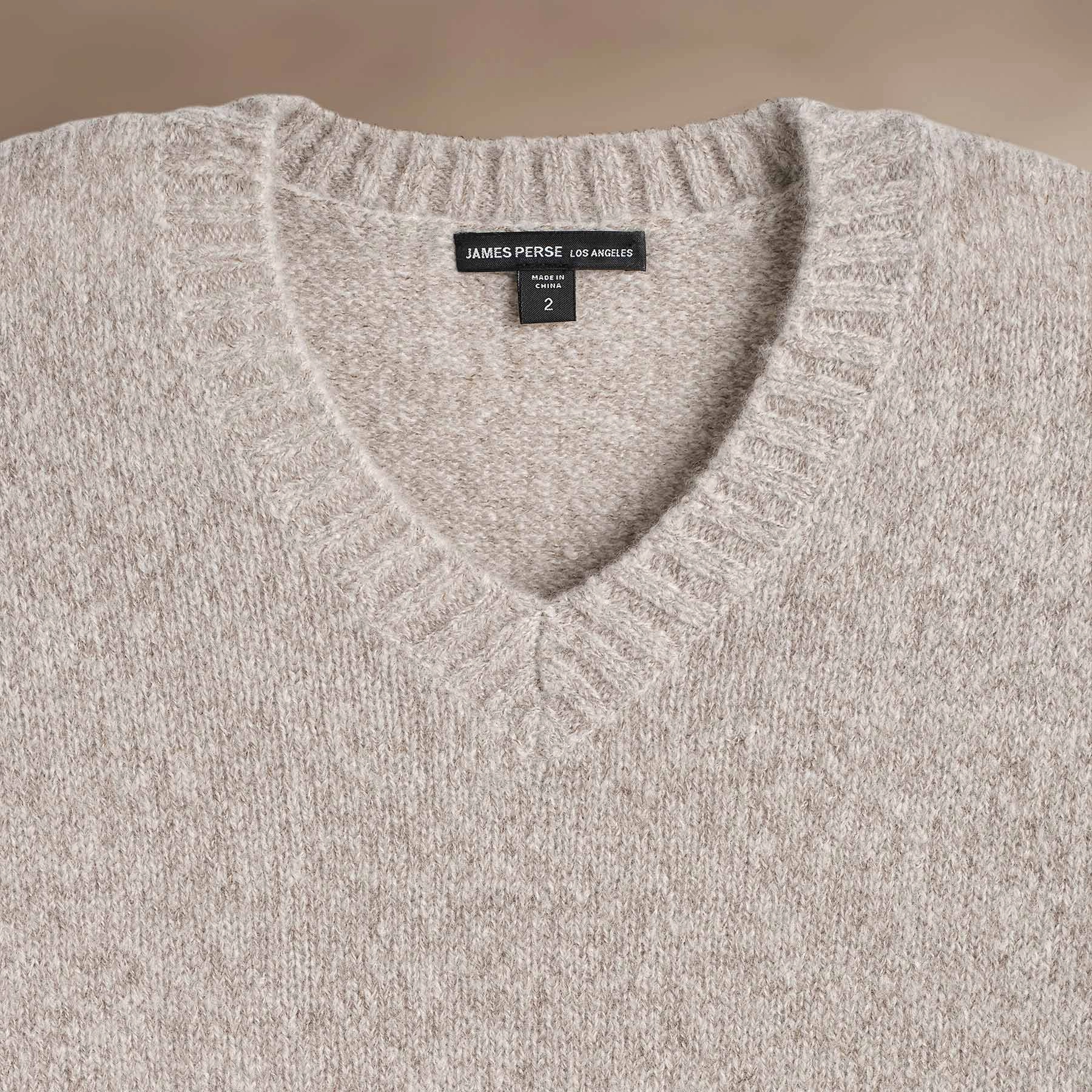 Lightweight Textured Cashmere V-Neck - Hazel