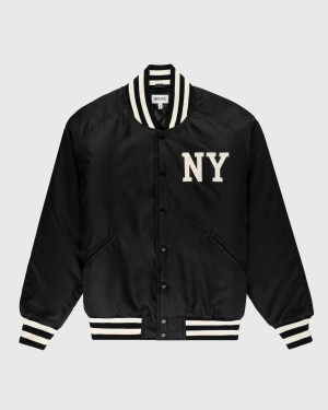 New York Black Yankees Satin Varsity Jacket
