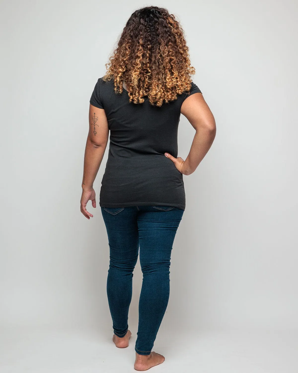 Nursing Short Sleeve Cotton T-Shirt | Black