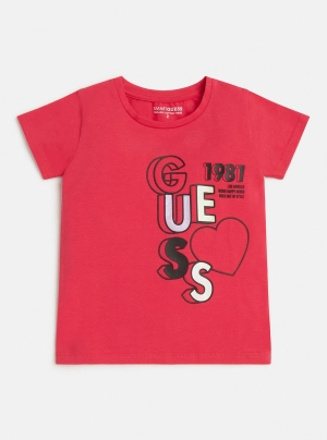 Pink Guess Logo T-Shirt (2-7)