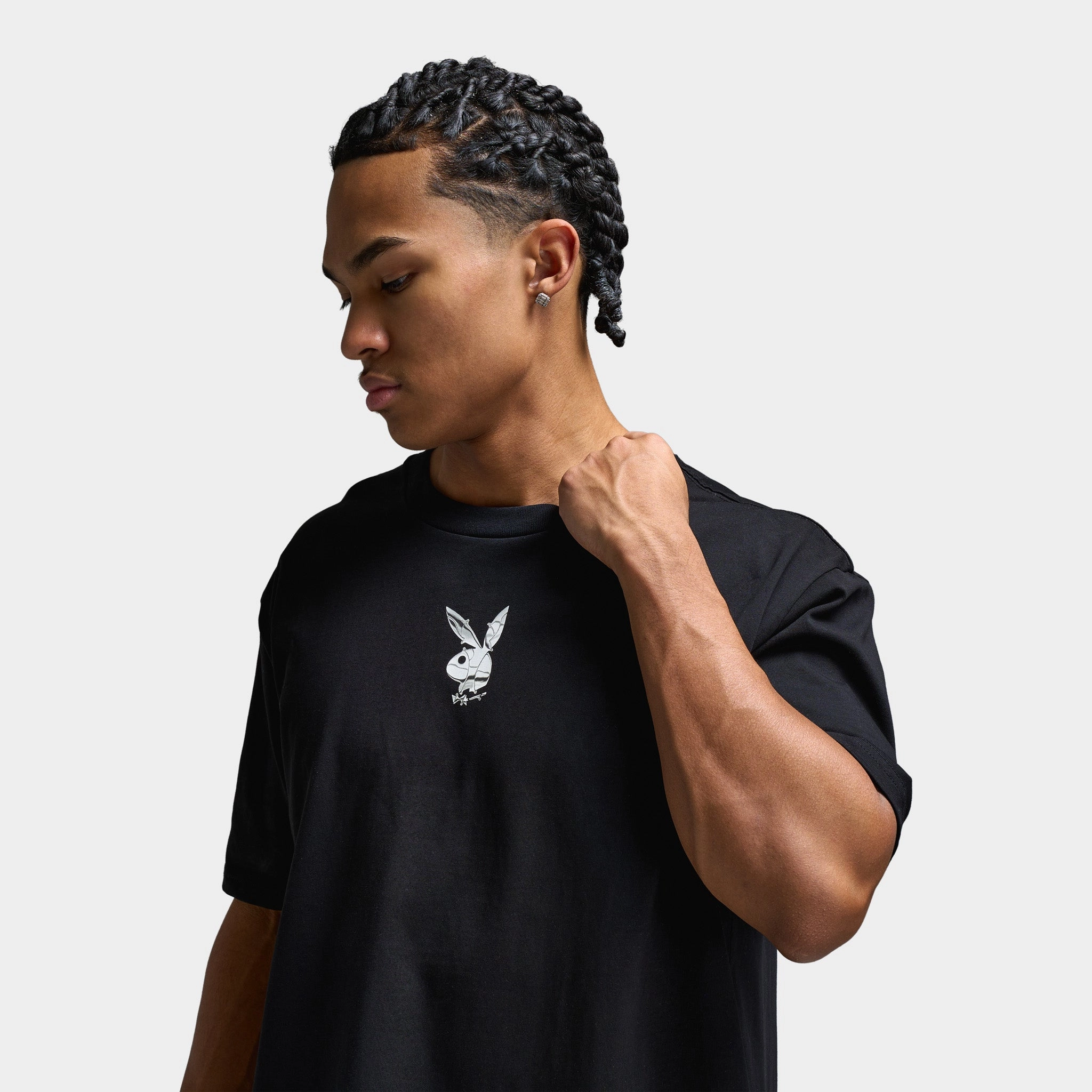 Playboy Chrome RH Oversized Graphic T-Shirt / Black