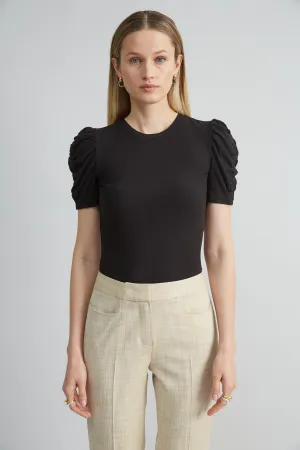 Puff Sleeve Rib Knit