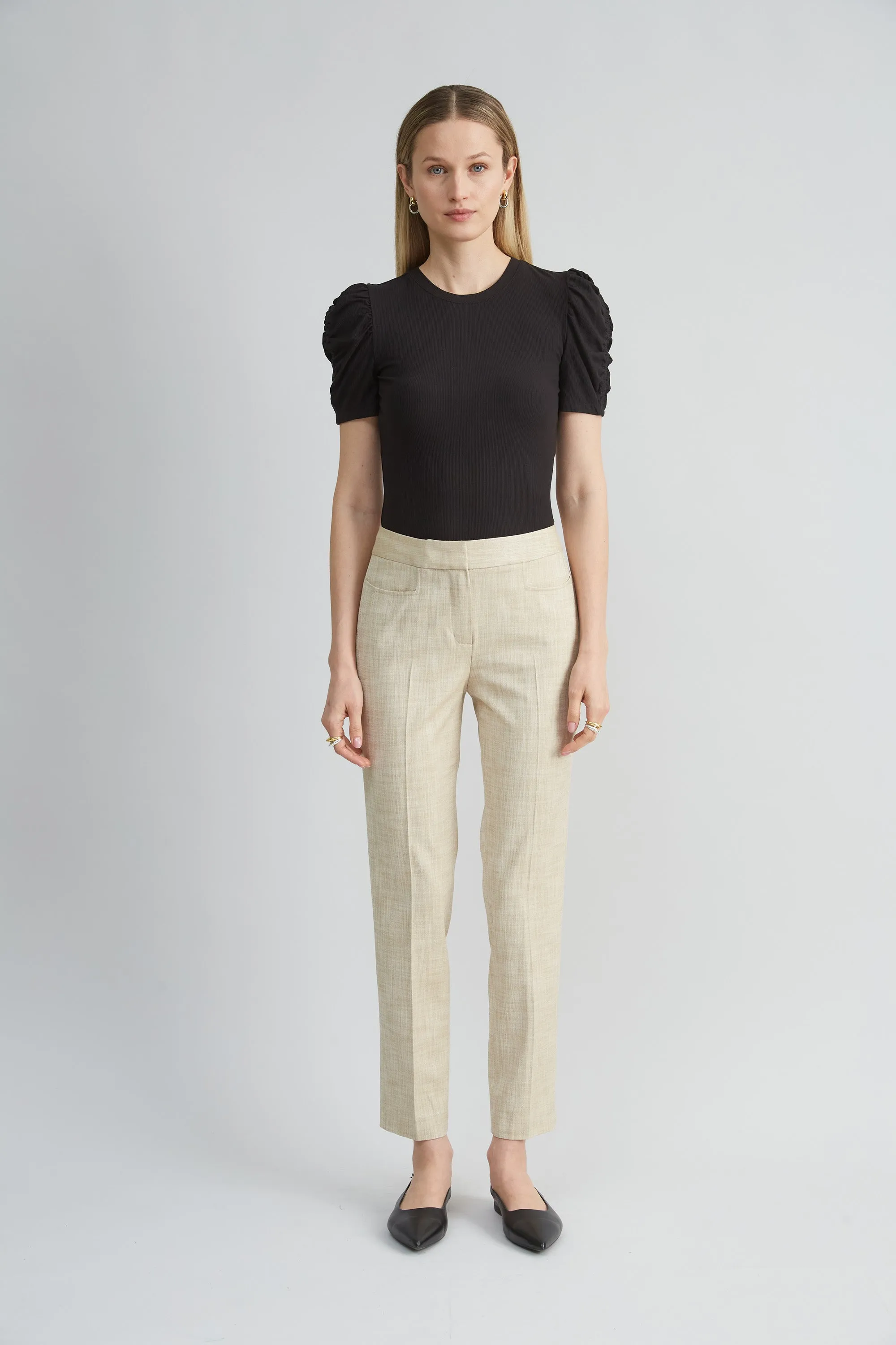 Puff Sleeve Rib Knit